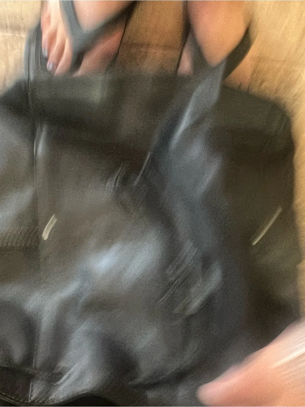 Frye Black Leather Drawstring Backpack